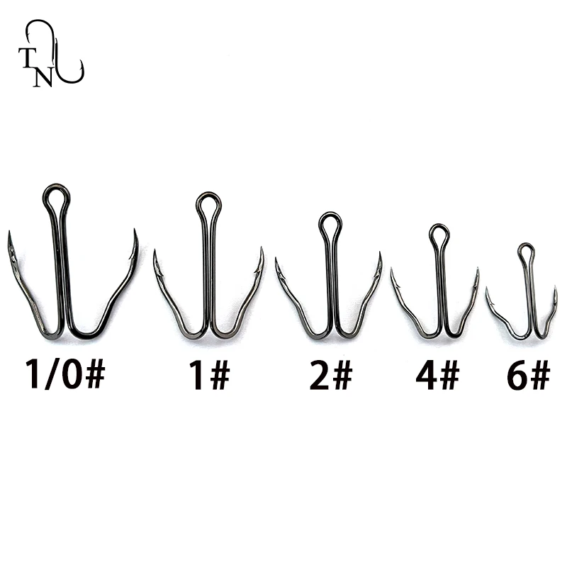 TN112 10 Uds 3551 anzuelo de pesca doble de alta calidad anzuelo de pesca con púas de acero al carbono para señuelo de rana - imagen 5