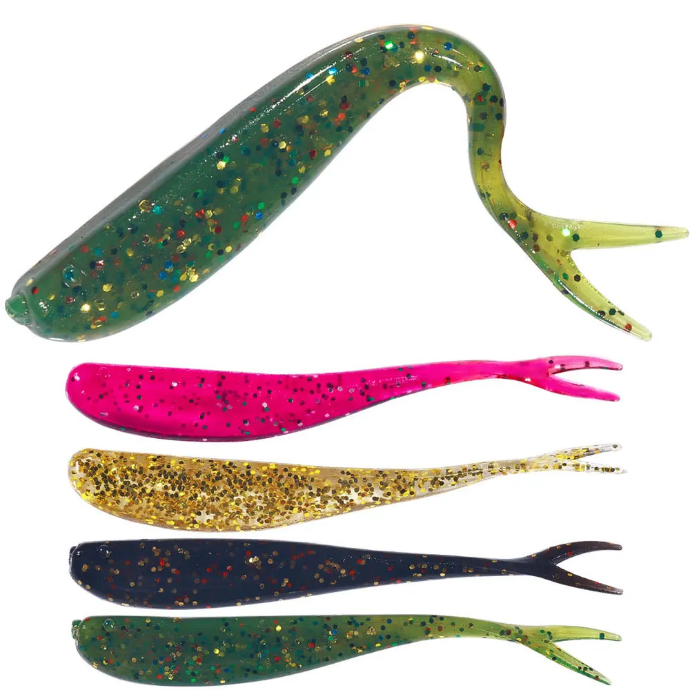 Señuelo de pesca de silicona suave, 10 Uds., 7,5 cm, 1,8g, pececillo, gusanos de agua dulce y salada, Wobblers, cebo Artificial, aparejos de lubina, plantillas - imagen 2