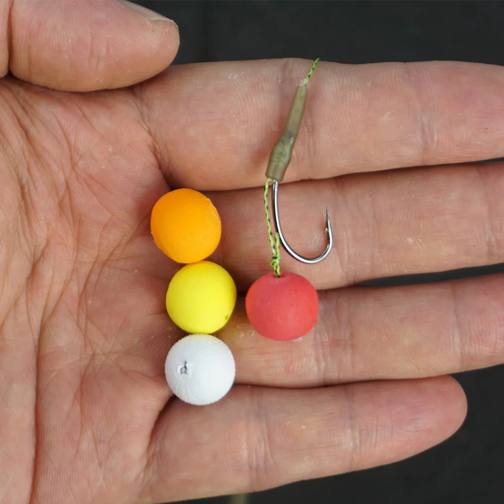 Hirisi-Boilies emergentes para pesca de carpa, 12 Uds., cuentas flotantes de 4 colores (12mm) para aparejo de pelo, accesorios para aparejos de cebo de carpa Artificial - imagen 2
