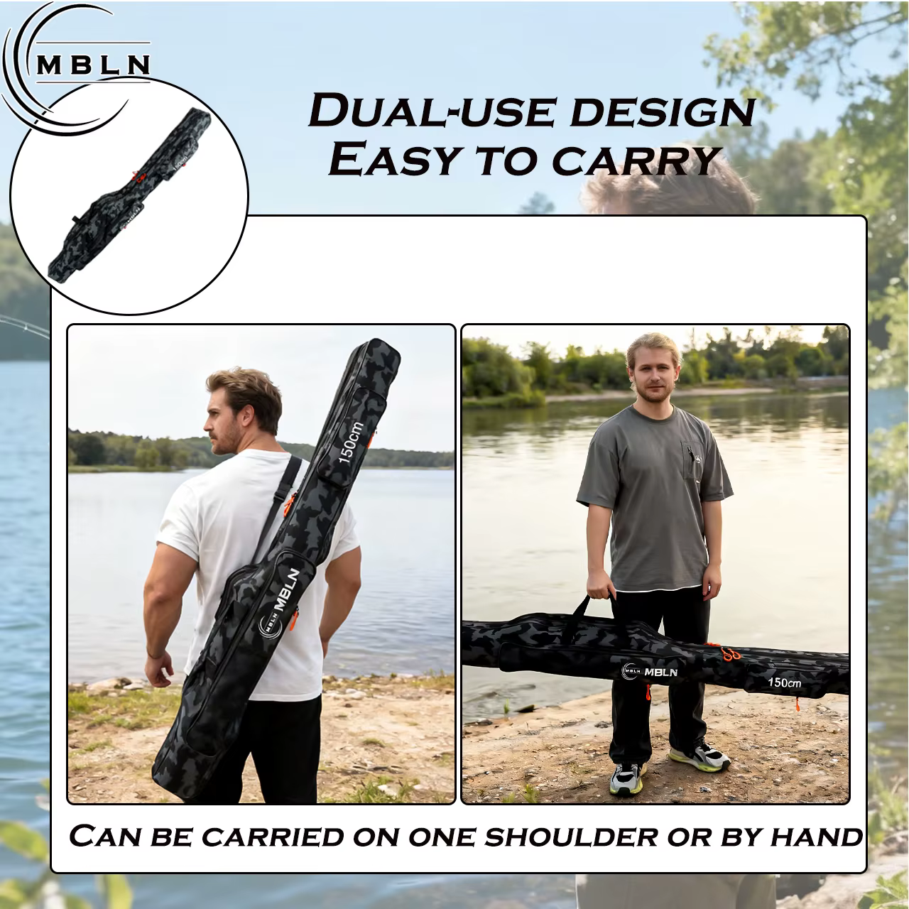 Bolsa de Pesca MBLN Plegable – Porta Cañas 1,5 m Doble Capa - imagen 2