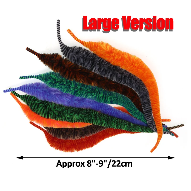 9 uds/10 Uds Bicolor Magnum Dragon Tail Wiggle Tails Pike Streamer de agua salada cabeza de acero Material de atado de moscas doble Color tamaño L - imagen 2