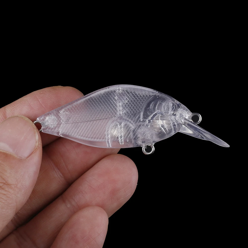 Chan'sHuang-Cebo en blanco sin pintar, cebo flotante de buceo, sonajeros Crankbait, transparente, hecho a mano, 65mm, 7,2g, DIY, 20 piezas - imagen 4
