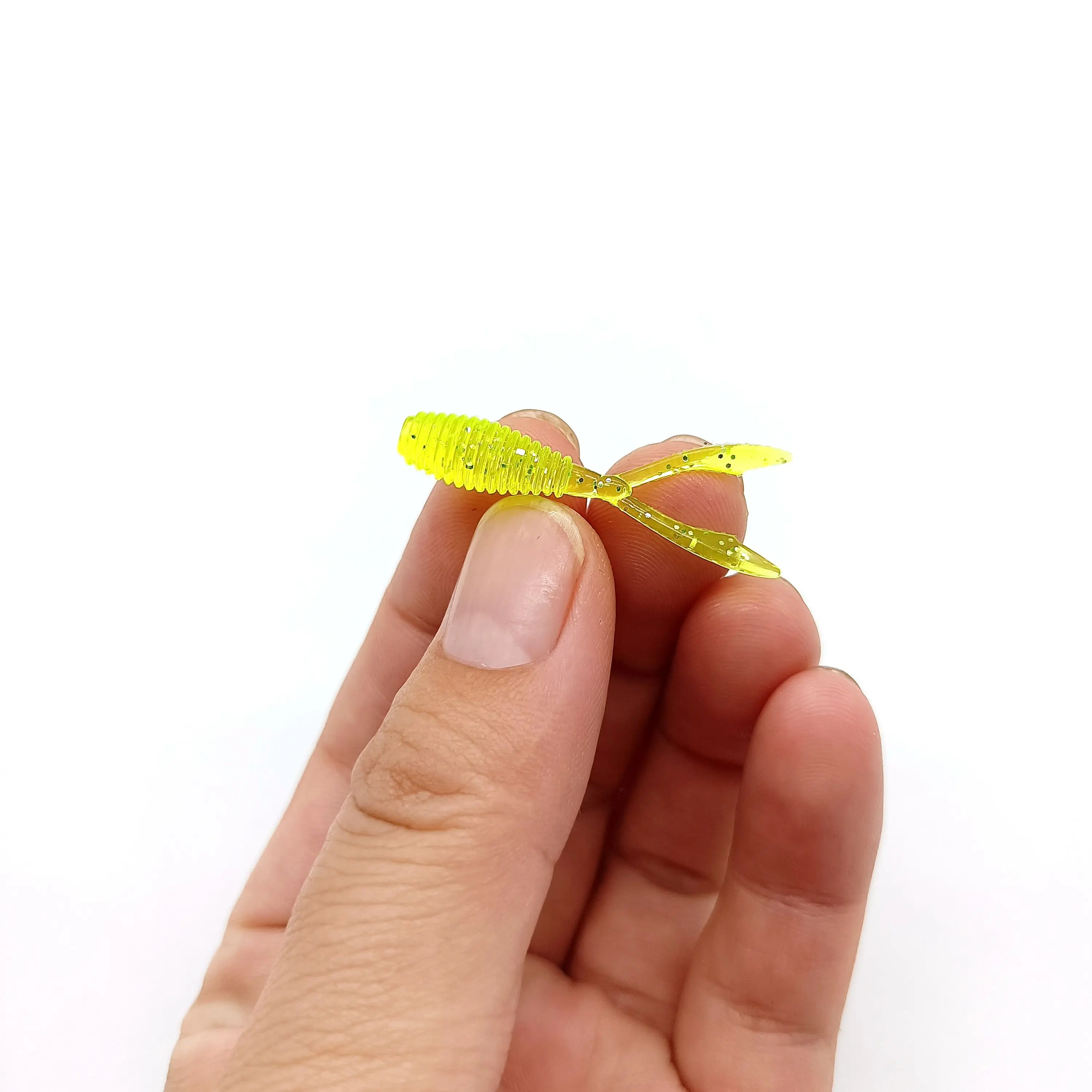 DUODUOYU 10 unids/lote Señuelos blandos de pesca AJING Rockfish 0,42g 35mm cola doble Artificial Wobbler océano roca aparejos de pesca de silicona - imagen 3