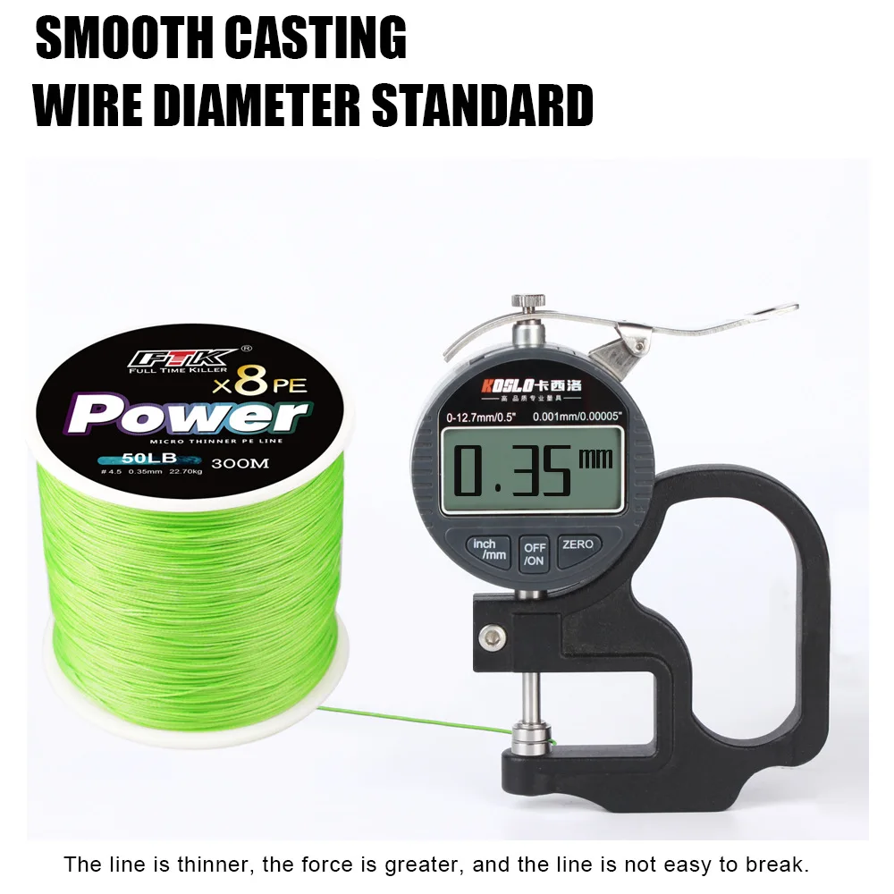 Línea de pesca trenzada de PE de 8 hebras Japón 300M/500M línea multifilamento de alambre de señuelo súper fuerte 0,14 MM-0,50 MM 15LB-110LB - imagen 5