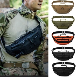 Bolso de pecho de pesca multifuncional para hombre, bolsa cruzada Molle de nailon, riñonera de viaje al aire libre, riñonera de almacenamiento diario