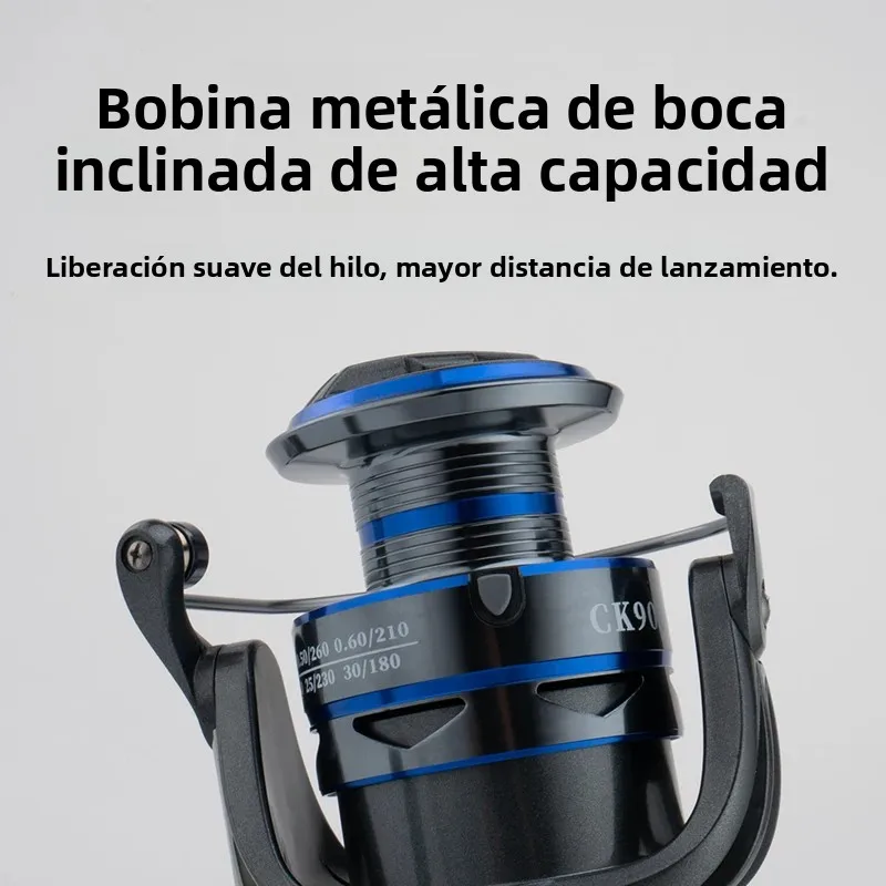 Huidiao carrete giratorio de alta resistencia 15KG arrastre potente 3 + 1BB carrete de fundición suave de juego cero 8000-10000 para Surf y pesca en alta mar - imagen 3