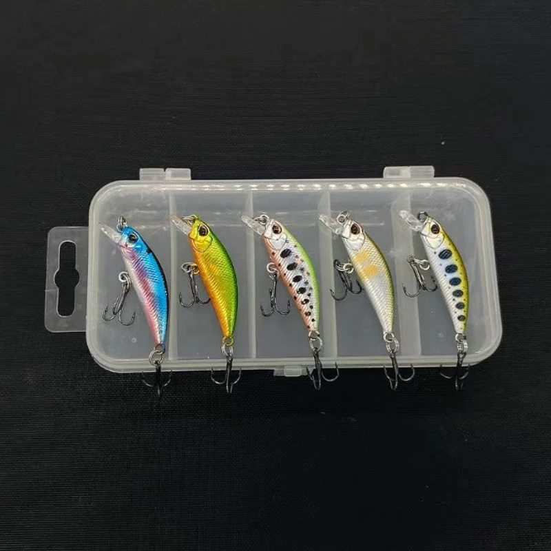 ALASICKA-Juego de pececillos que se hunden, 5 uds., 3,8 cm/3,2g, flujo de intrusión, cebo duro para trucha, Ajing, Kit de Señuelos de Pesca - imagen 3