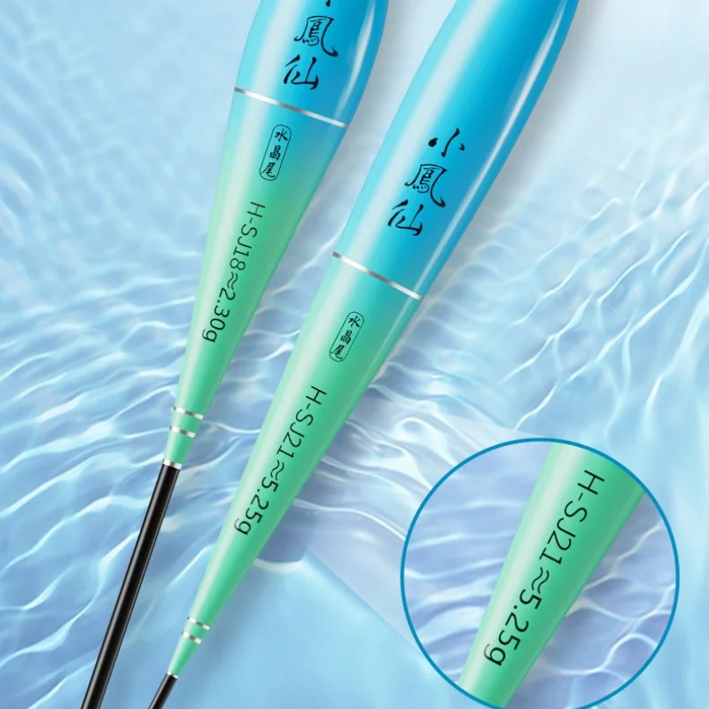 Boya Vertical de cola de cristal, Nano flotadores de pesca resistentes al viento, llamativos e inteligentes, alarma de recordatorio de mordedura - imagen 5