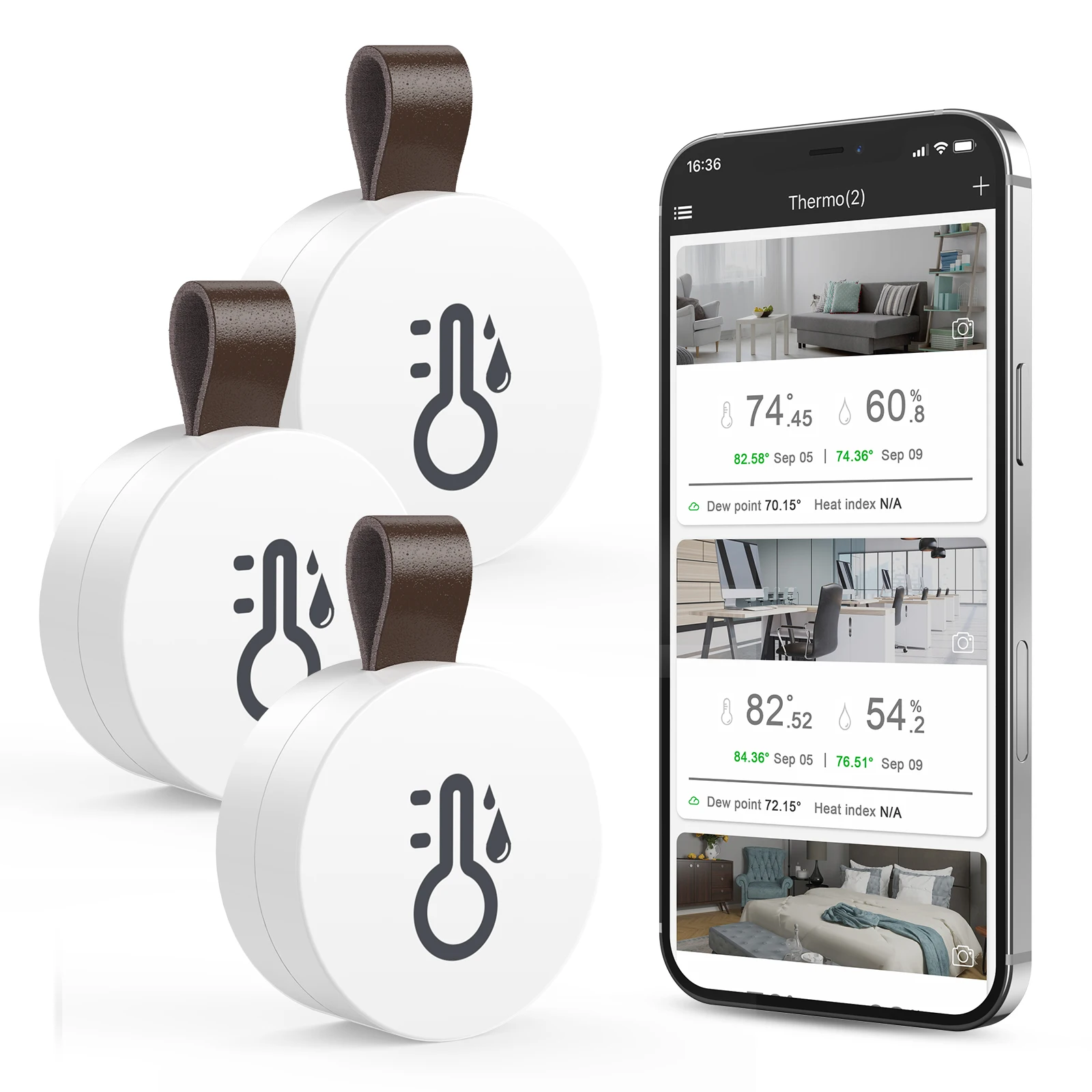 ORIA Termohigrómetro Bluetooth Interior – Temp/Humedad con App