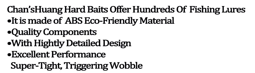 Experimente la pesca de primer nivel con el cebo duro de Chan Huangs