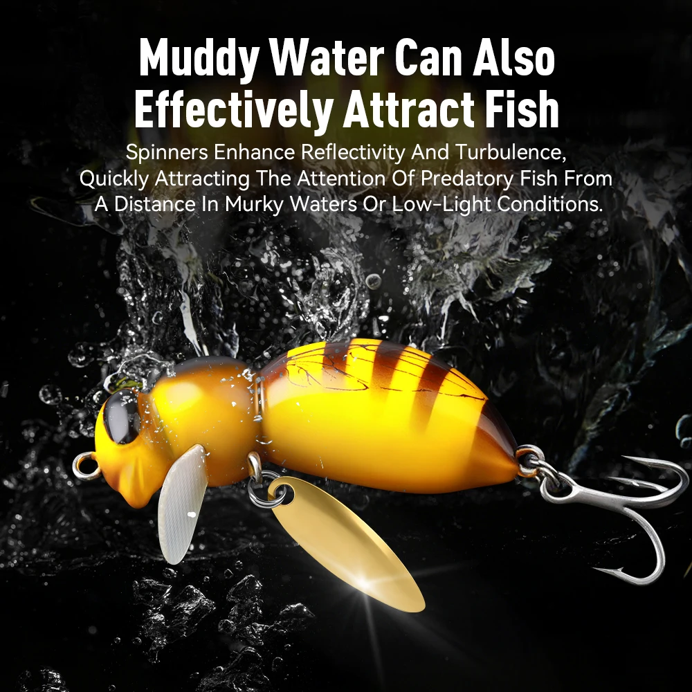 Kingdom Wasp Minnow Señuelo Spinner para Lubina Agua Dulce - imagen 4