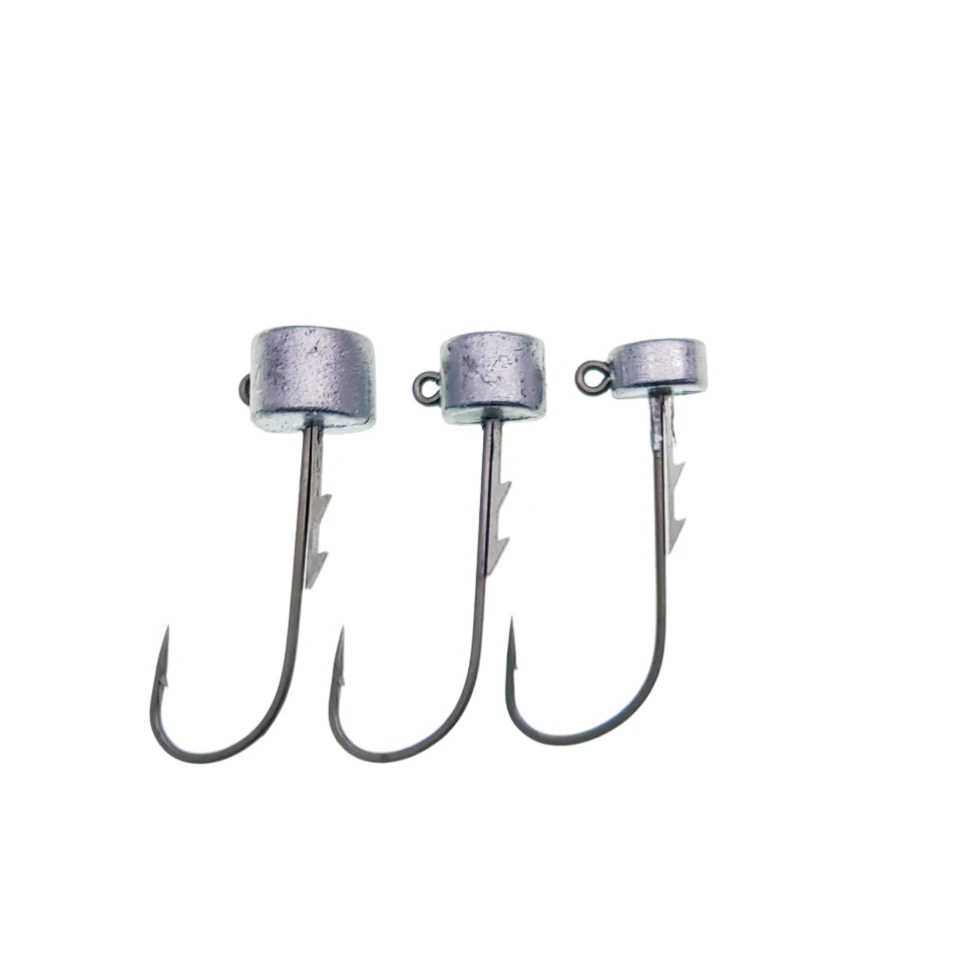 SWOLFY-anzuelos de pesca de 5 piezas, 2g, 3,5g, 5g, cabeza de seta Ned, anzuelo afilado con púas para gusanos blandos, herramientas de pesca Jigging - imagen 2