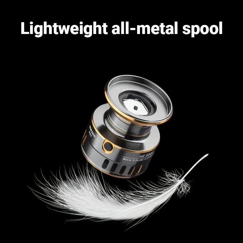 Carrete ROOBLINOS ultraligero HE 1000 ~ 7000 5,2: 1 relación de engranaje carrete de Metal CNC carrete de pesca giratorio para agua dulce y salada - imagen 3