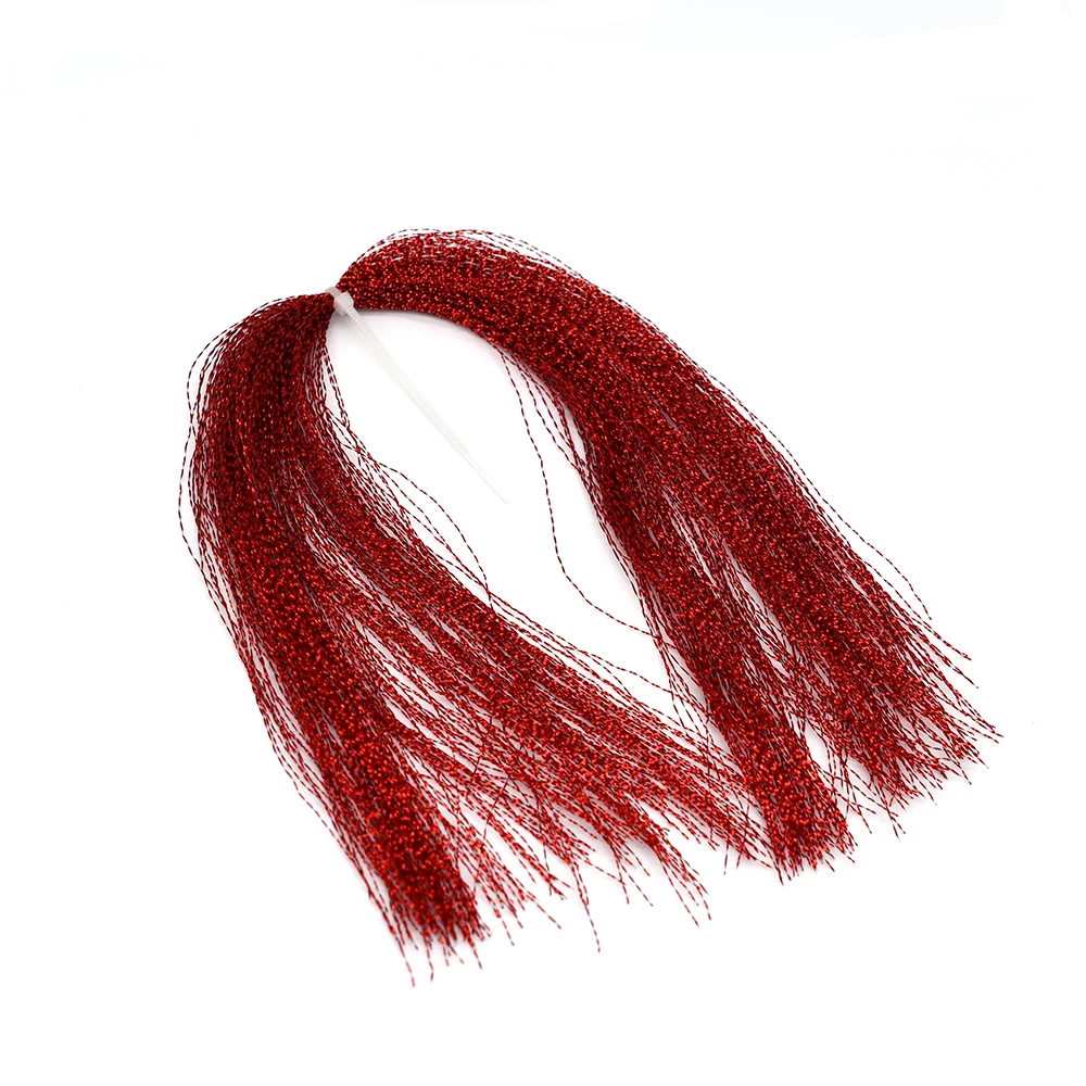 Flashabou holográfico de cristal, materiales de atado de moscas de oropel, hebras trenzadas, cola de ala de oropel, artesanía, 7 colores, 10 paquetes - imagen 2