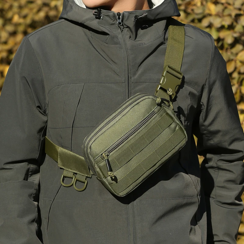 Bolsa táctica de pesca, riñonera de nailon para cadera, riñonera Molle para exteriores, bolsas para cinturón, accesorios para acampar y cazar, bolsa de almacenamiento de cebo - imagen 4