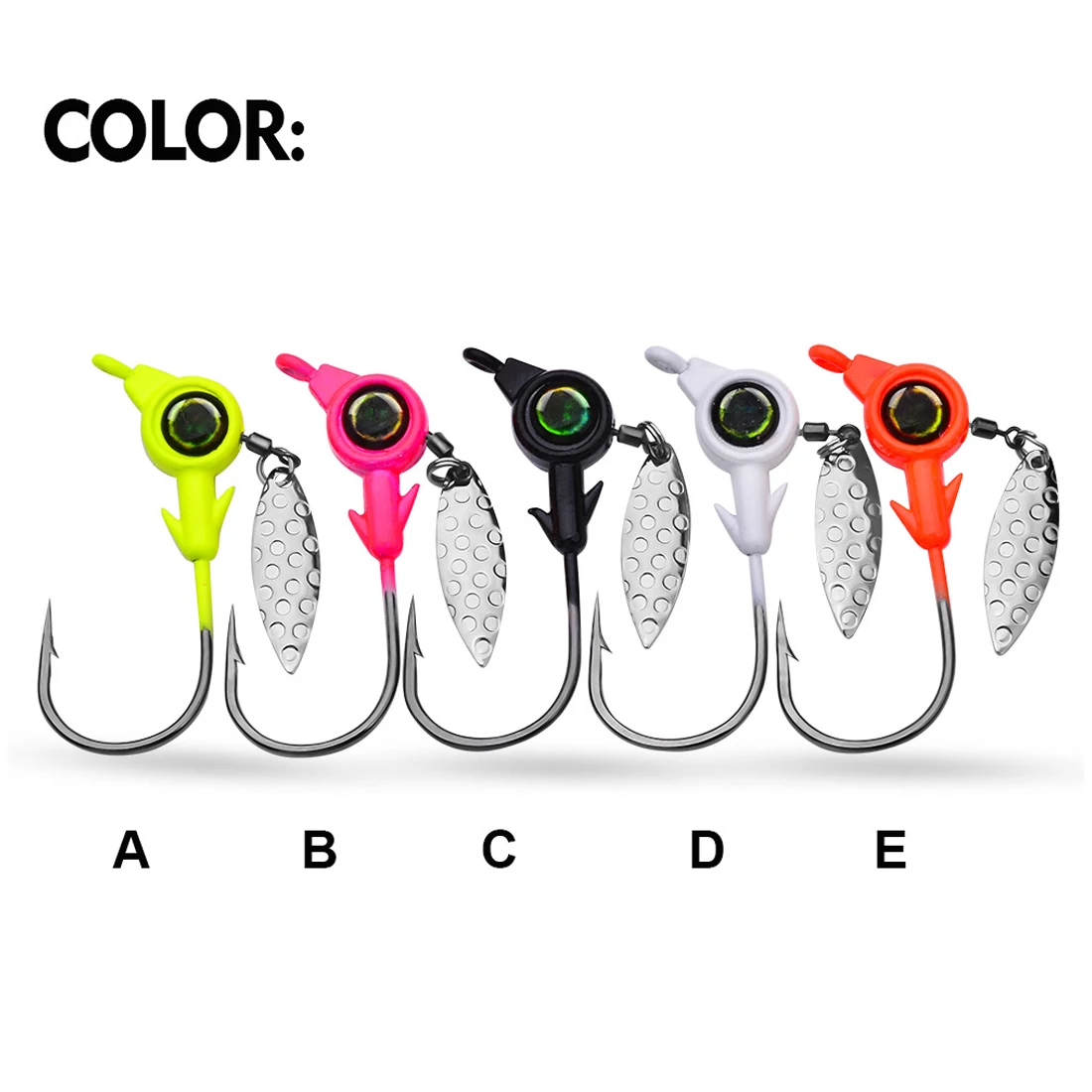 FishTrip-Juego de cabeza de plantilla de 5 piezas, gancho de lubina de agua salada, gancho de plástico suave para presentación de agua de profundidad media - imagen 5