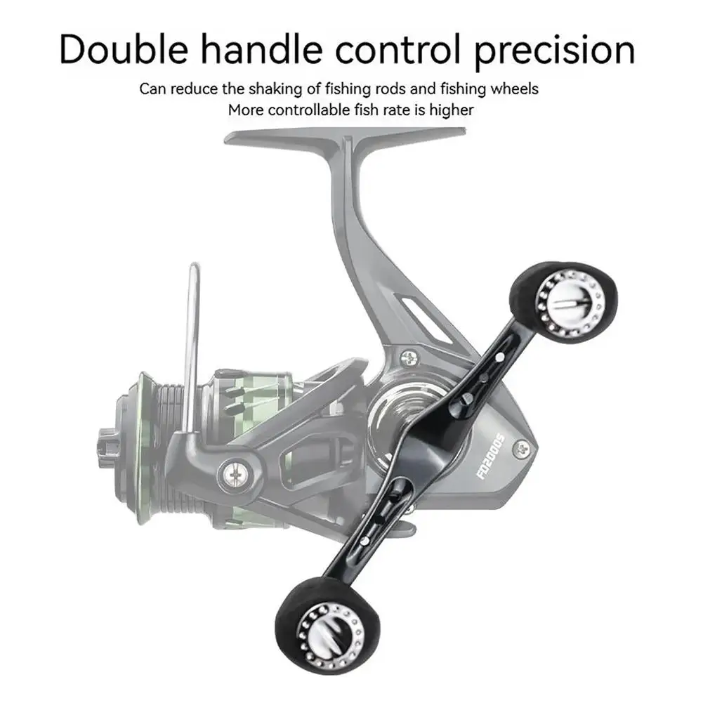 Carrete de pesca giratorio con agarre de doble mango Serie 2000-4000, arrastre máximo, 8kg, relación de engranaje 5,0: 1, accesorios de pesca - imagen 5