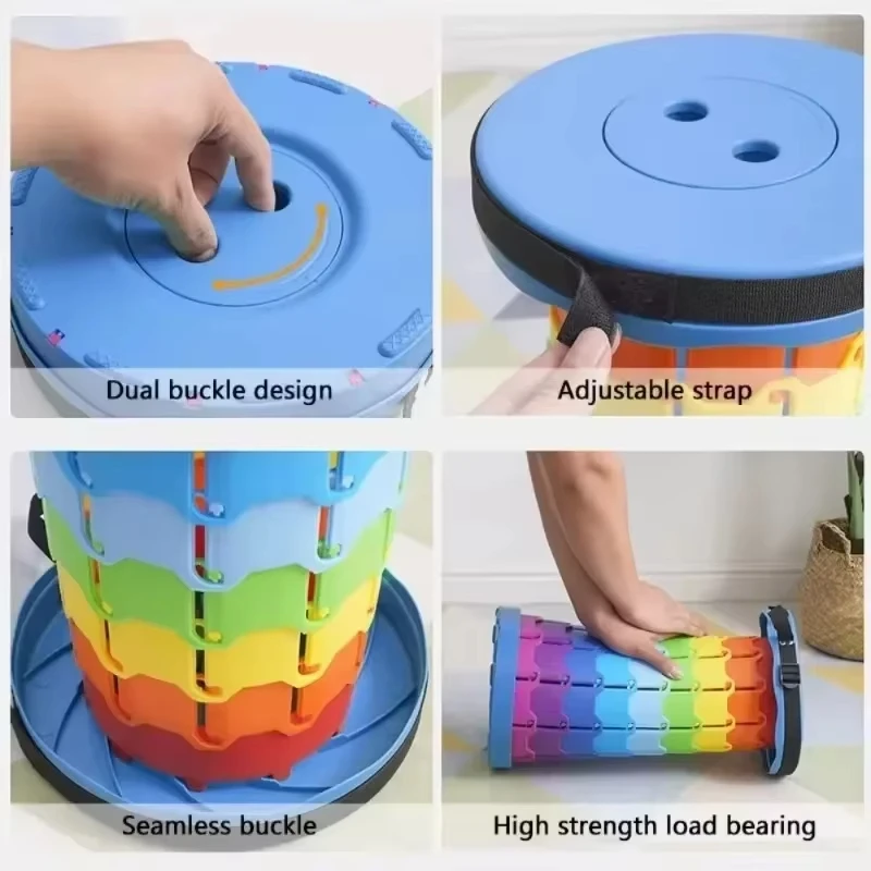 Silla telescópica plegable de plástico portátil para exteriores con forma compacta ajustable, perfecta para pescar en playas y acampar - imagen 4