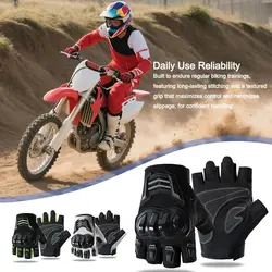 1 par de guantes de moto de medio dedo, guantes de ciclismo transpirables antideslizantes, guantes de conducción ajustables resistentes al desgaste