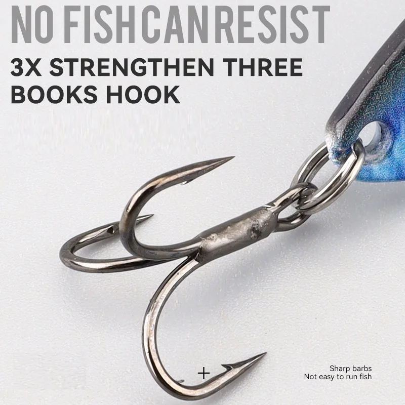 Impresión 3D de cebo vibrante de tres ganchos cebo español mackerel Bass cebo lanzamiento largo camino cebo asiático falso cebo lentejuelas pico de caballo - imagen 4