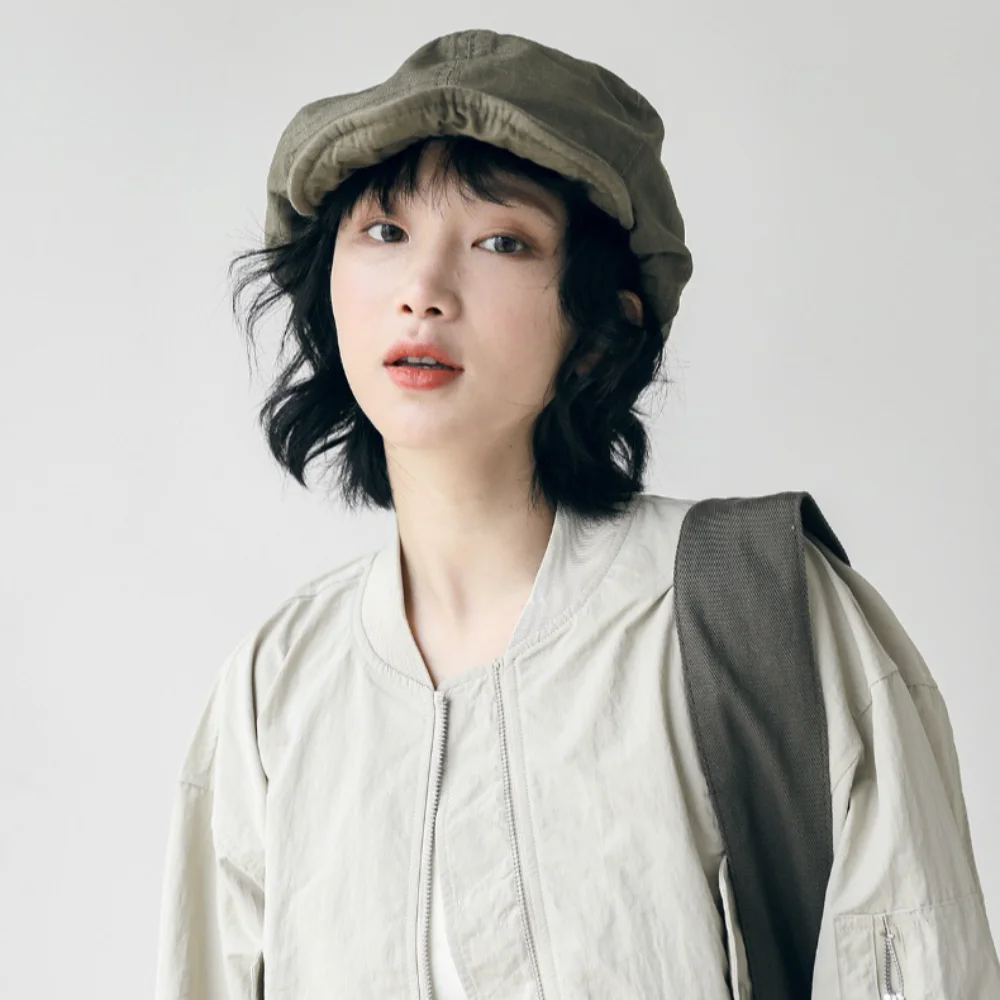 Gorras Retro de talla grande para vendedor de periódicos, sombreros de pintores con cúpula de algodón, gorra literaria - imagen 2