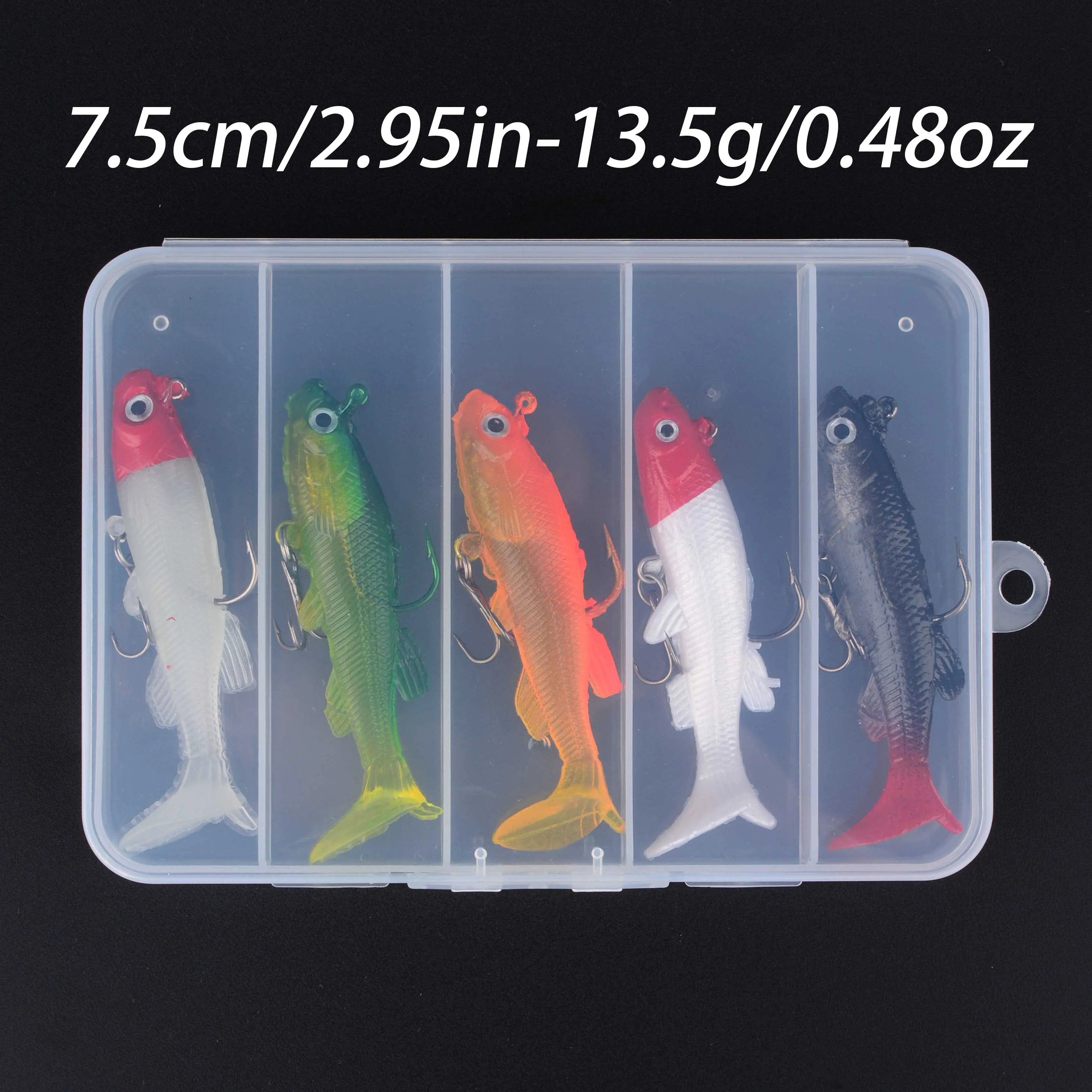 5 unids/caja Señuelos de Pesca señuelo suave Wobblers cebo Artificial cuchara Jig señuelos para lubina carpa Lucio aparejos de pesca - imagen 2