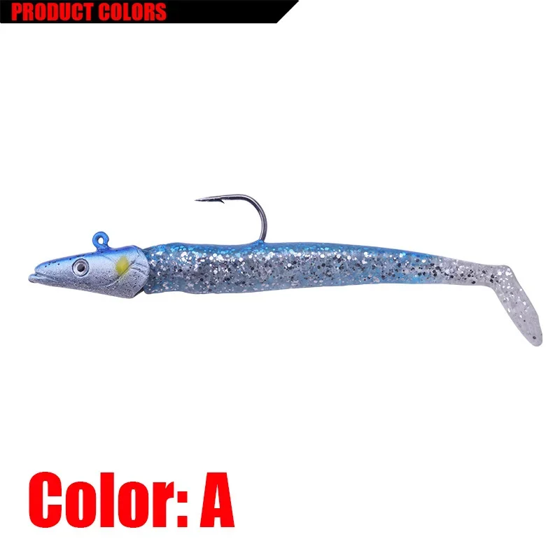 1 unidad de cebo blando con cabeza de anzuelo que se hunde, 11,5 cm, 22g, Jigging Wobblers, señuelo de pesca, cebo Artificial de Pvc con anzuelo, aparejos de pesca - imagen 3