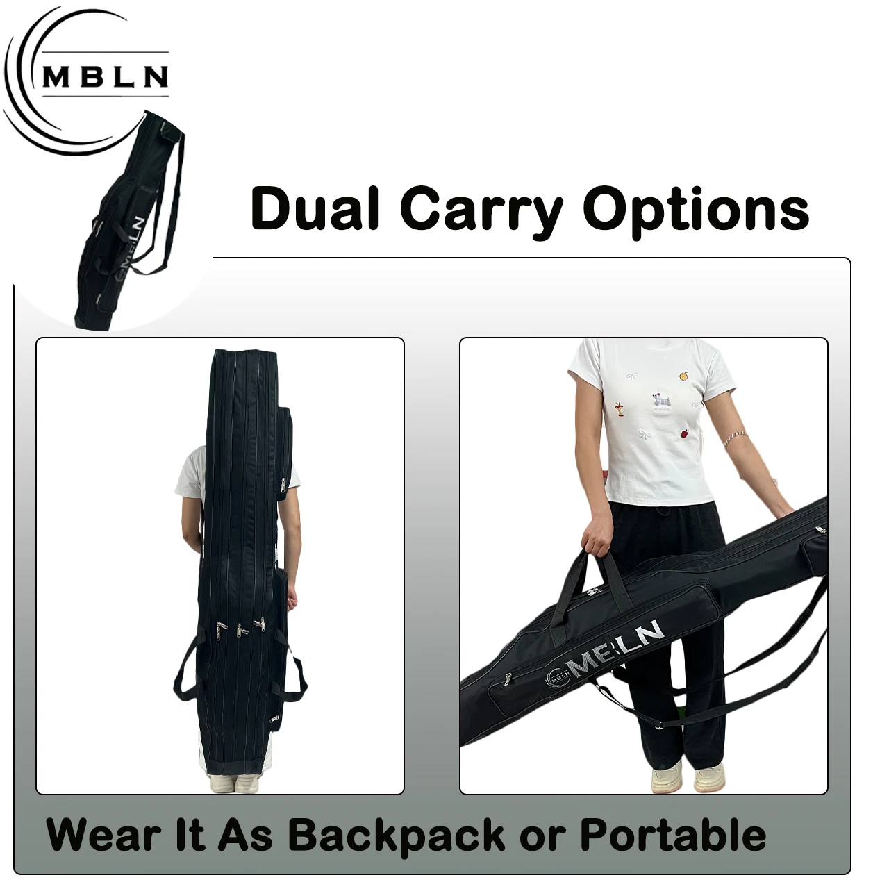 Mochila portacañas MBLN – Bolsa de pesca 3 capas gran capacidad - imagen 4