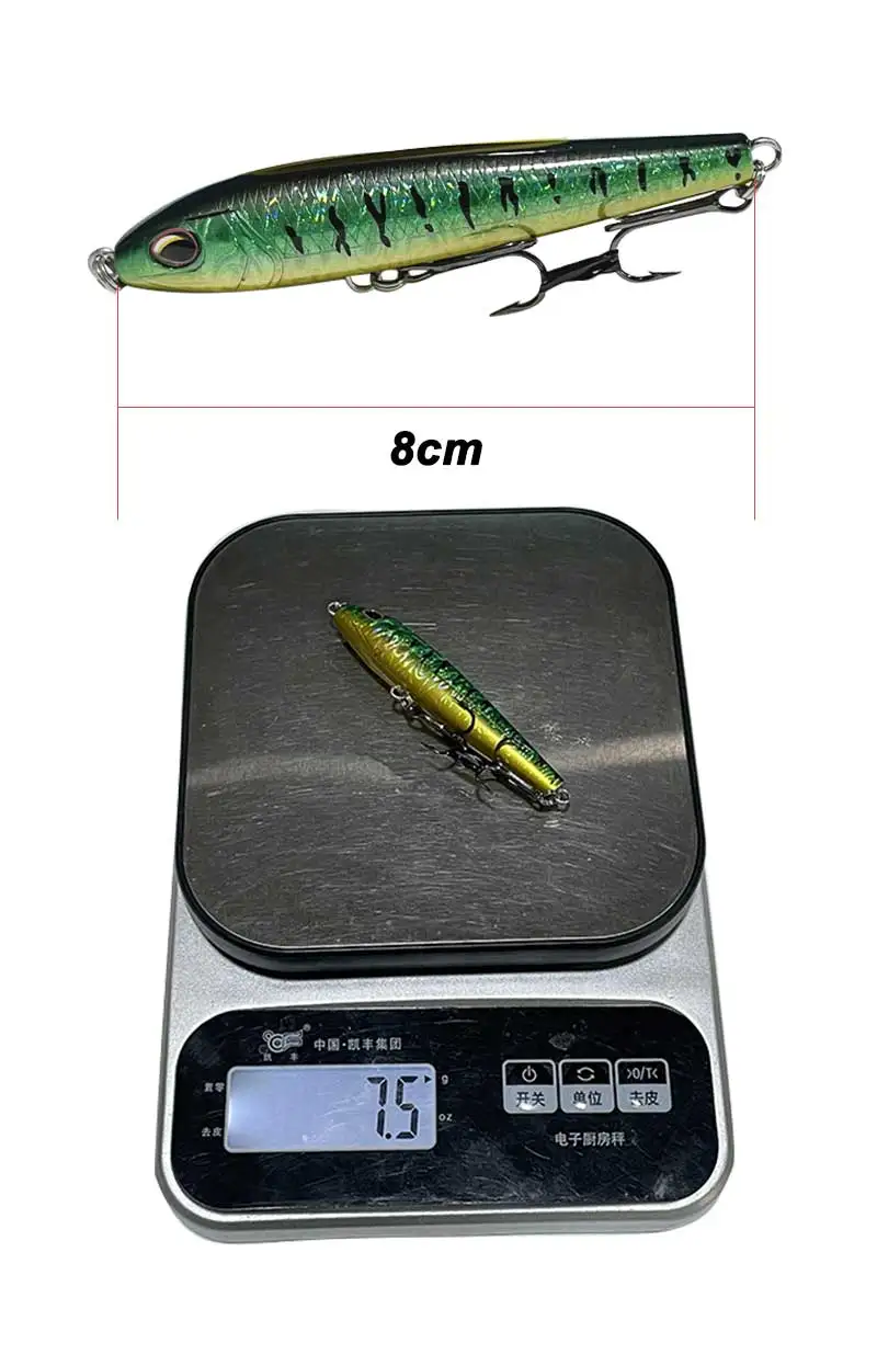 Se está mediante un señuelo de pesca en una escala