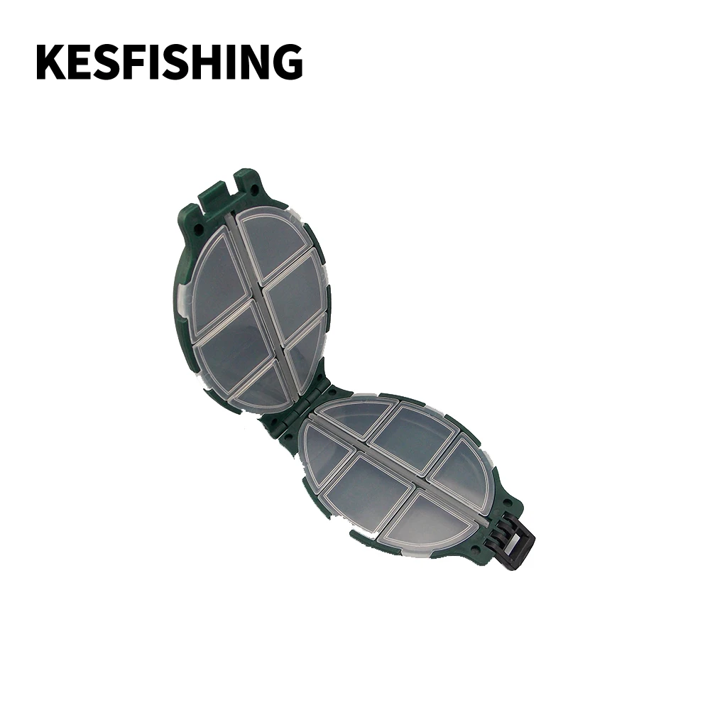 KESFISHING-Mini cajas de aparejos de pesca, estuche de almacenamiento de gancho, compartimentos, caja de señuelos de pescado, soporte de almacenamiento de plástico, accesorios de pesca