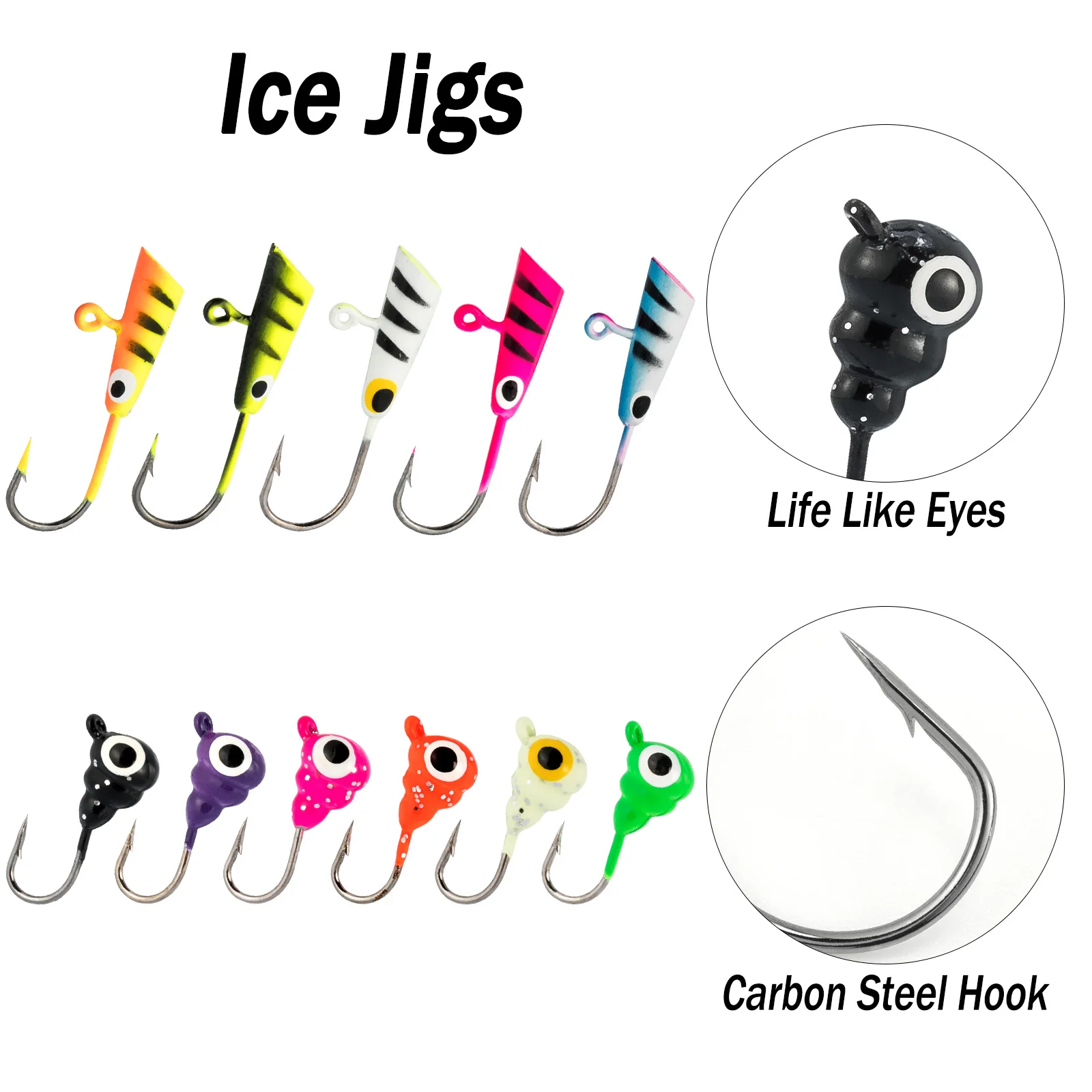 Kit Señuelos Pesca en Hielo – Jigs, Cucharillas, Wobblers y Vinilos