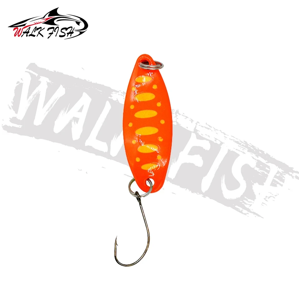 WALK FISH-Spinner de Metal, 3,4 cm, 3,5g, cuchara, señuelo de pesca de trucha, Spinner de lentejuelas, cebo duro, lentejuelas, ruido, Paillette, cebo Artificial - imagen 2