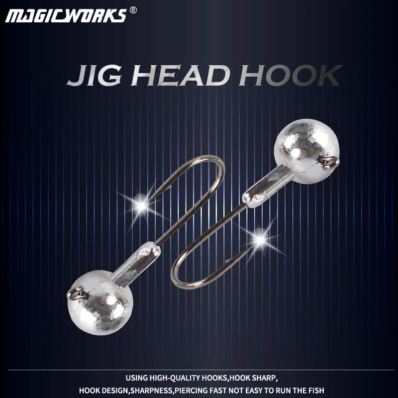 Magic Work Jig Head 1g 1,5g 2g 2,5g 3,5g 5g 7g 10g 12g 14g 20g anzuelo de pesca señuelo suave gusano accesorios de pesca aparejos de pesca - imagen 3