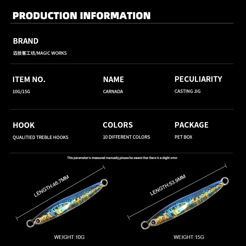 Plantilla de Metal para trabajo mágico, 10g, 15g, señuelos, Micro señuelo de pesca de mar, aparejos de trucha, Shore, Jigging, cebo Artificial, productos de pesca de lubina, Lucio - imagen 2