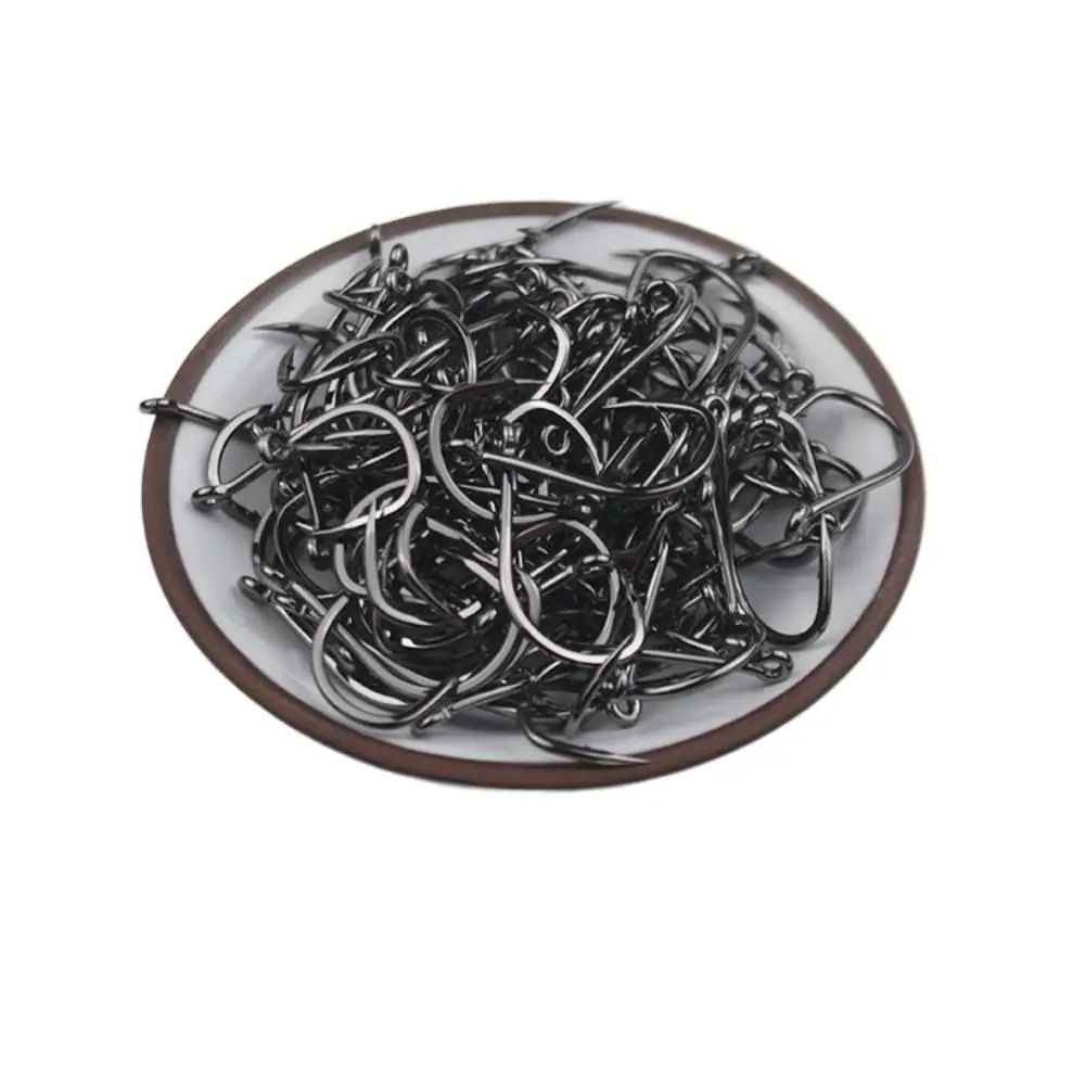 Anzuelos de pesca de acero con alto contenido de carbono, anzuelos de caña larga afilados, anzuelos de púas gruesas antioxidantes, 50 piezas, pesca en el mar - imagen 3