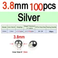 3.8mm Silver 100pcs