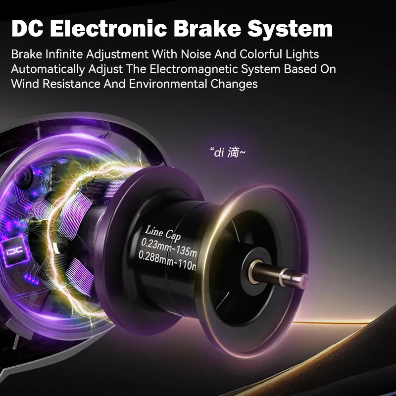 Carrete de pesca Leydun SEAYUR DC 7,2: 1 6 + 1BB arrastre máximo 4,5 kg Control Digital carrete de agua dulce y salada de fundición larga bobina de pesca Baitcasting - imagen 4