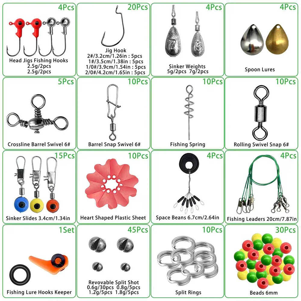Kit completo de pesca con anzuelos, pesas giratorias y conectores a presión - imagen 3