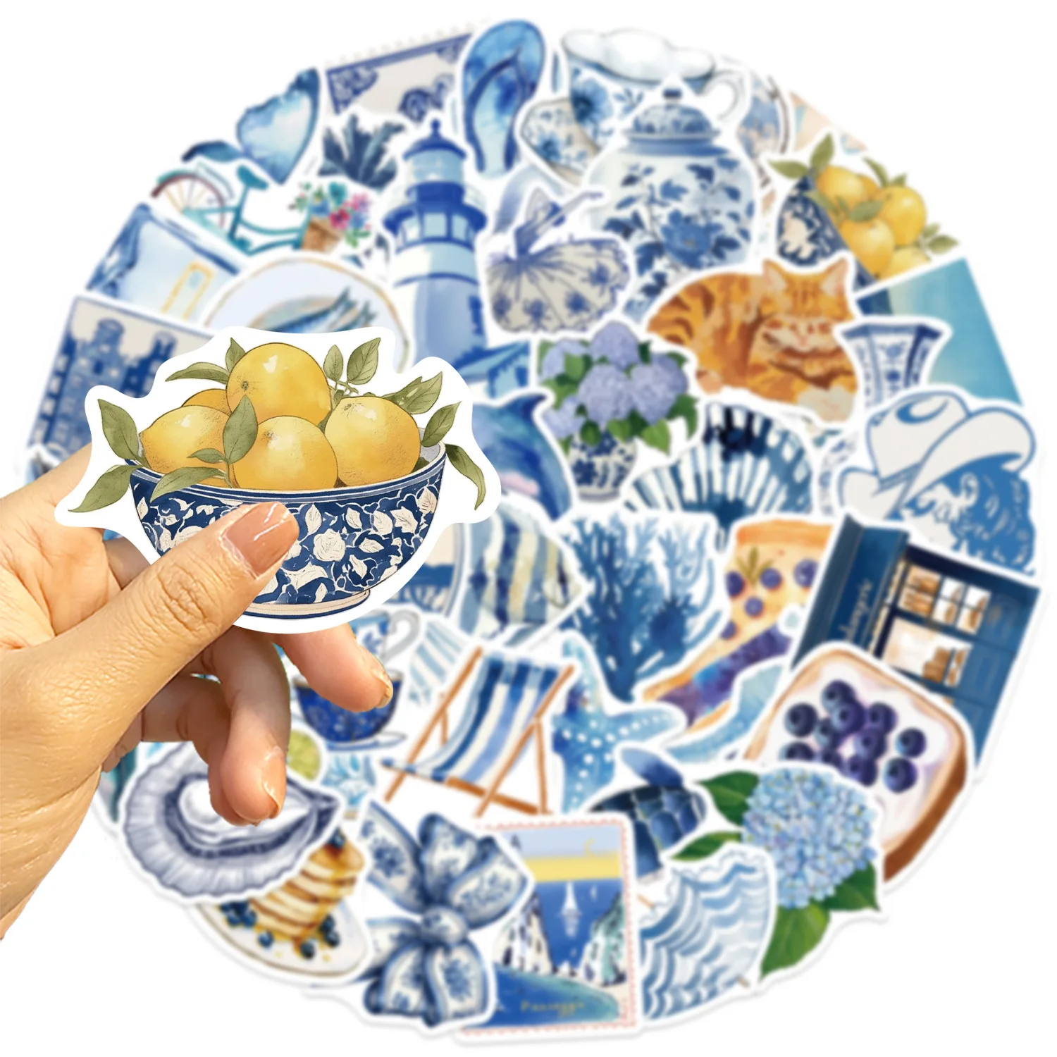 Pegatinas impermeables estilo acuarela azul – Decoración multiusos - imagen 4