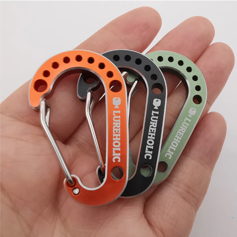 Mosquetón Lureholic de 4,5 cm, aleación de aluminio, corte CNC, peso ligero para cordón de pesca con señuelo, bolsa, camping al aire libre, senderismo - imagen 2
