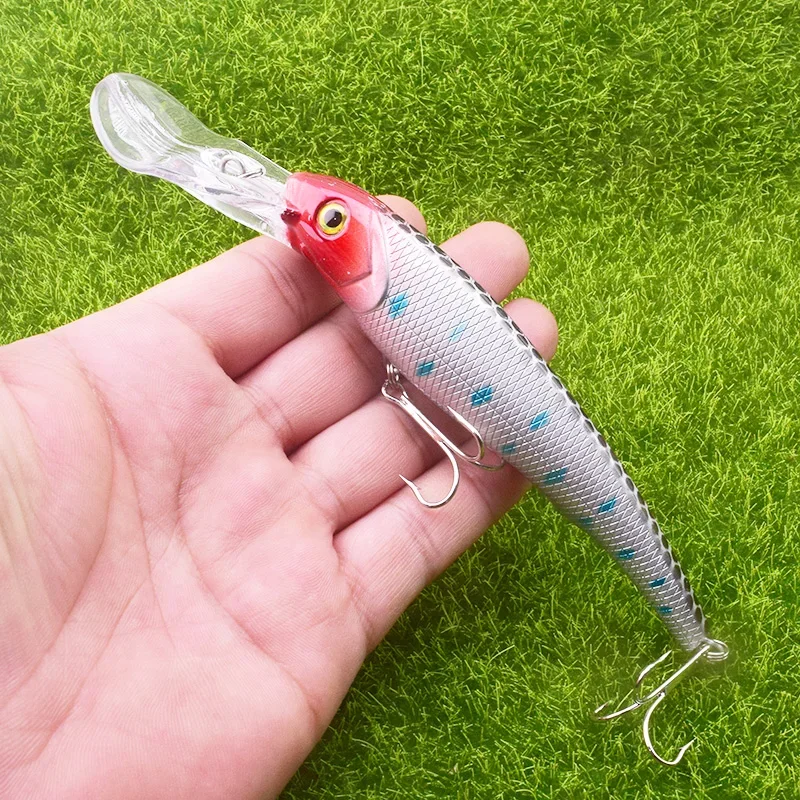 Señuelos de Pesca Minnow, 16,5 cm, 28g, Wobblers grandes, ojos 3D, cebo duro Artificial para Lucio, Crankbaits, aparejos de Pesca, 1 ud. - imagen 4