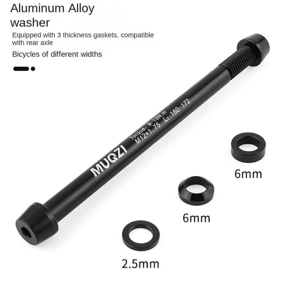 Eje pasante delantero y trasero para bicicleta, palanca de bicicleta, brochetas de aleación de aluminio, M12 x 1,5/1,75 MM - imagen 5