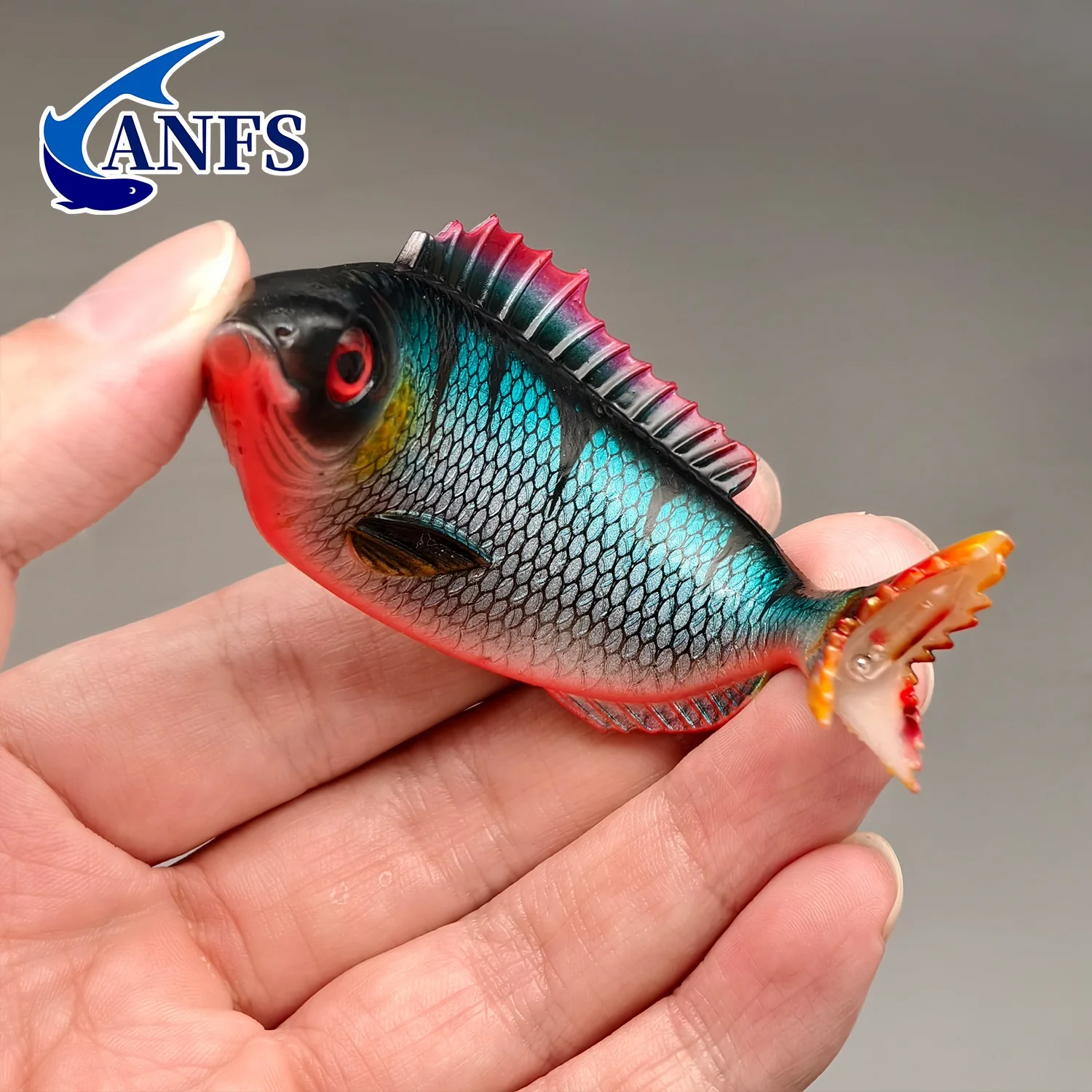 ANFS-Kit de Señuelos de Pesca blandos, señuelo suave realista con ojos 3D, cebos artificiales blandos para pesca en agua dulce y salada, 2 uds. - imagen 5