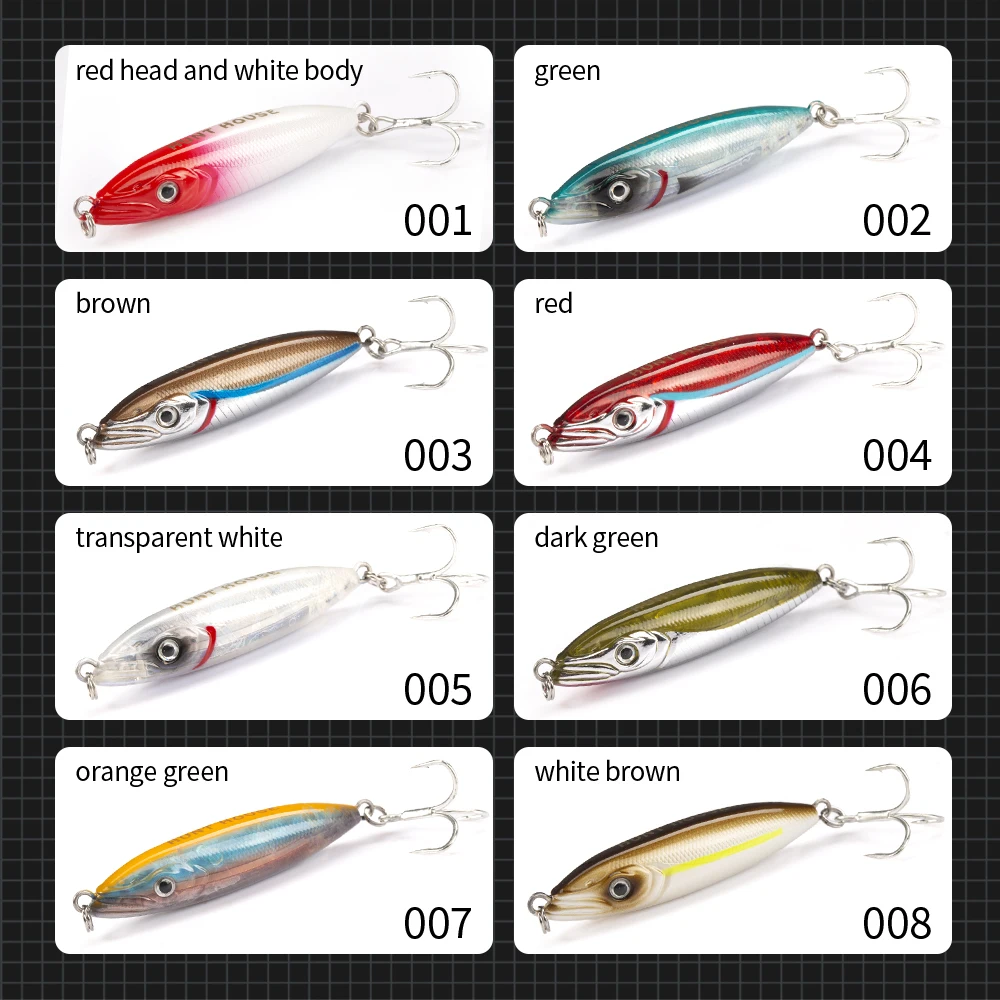 Hunthouse-señuelo de pesca de lápiz Wobly, cebo duro de hundimiento lento, arrastre de 62mm, 16,8g, para trucha, aparejos de lubina y agua salada - imagen 5