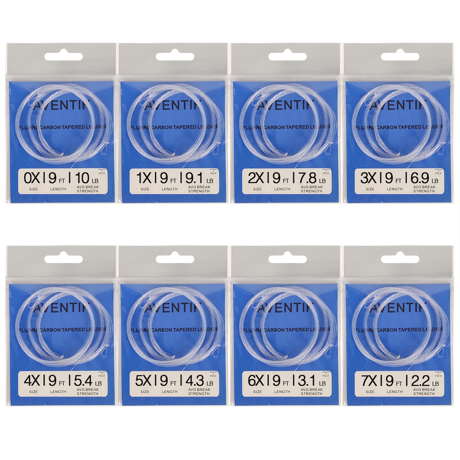 3 piezas Pro Looped Premium fluorocarbono, líder cónico, pesca con mosca - imagen 2