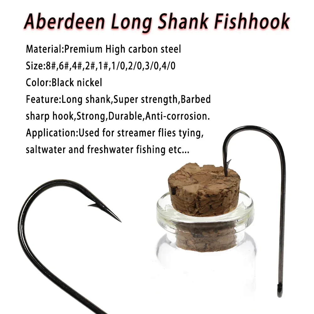 Lionriver pesca en el océano Aberdeen anzuelo de mango largo señuelo cebo Streamer atado de moscas aparejos de pesca de agua dulce y salada para trucha - imagen 2