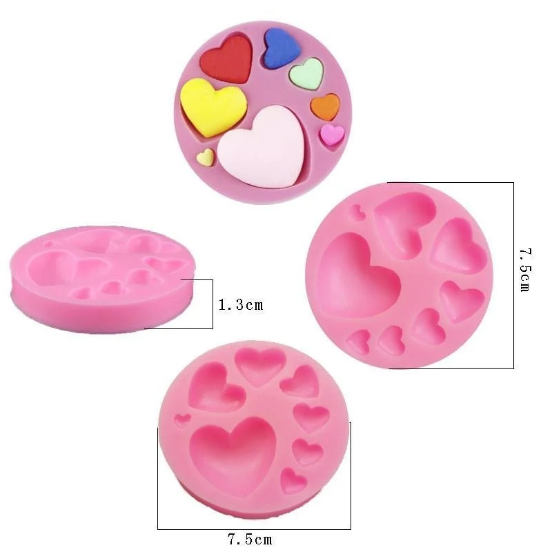 Molde silicona corazón flexible para fondant – Utensilio repostería - imagen 4
