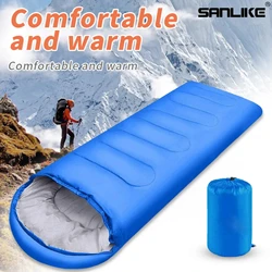 SANLIKE-saco de dormir ultraligero con saco de compresión, relleno de algodón hueco de poliéster 170T, impermeable para acampar al aire libre y senderismo