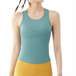 Chaleco de Yoga antiligero con diseño de cuello redondo, chaleco deportivo de estilo integrado, camiseta sin mangas de Fitness suave y transpirable, entrenamiento físico