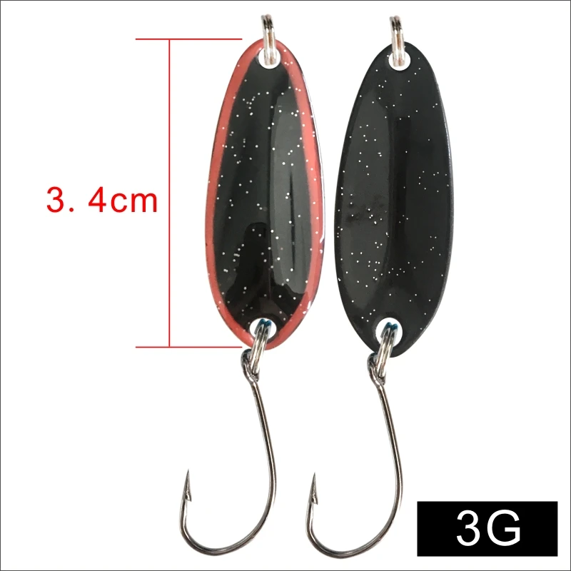 ORJD-señuelo de trucha de 4 piezas, 3g, cuchara de Metal, señuelo de mina, accesorios de aparejos de pesca de agua dulce, cebo Artificial - imagen 4